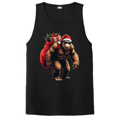 Bigfoot Santa Christmas Tree Lights Funny Xmas Sasquatch PosiCharge Competitor Tank