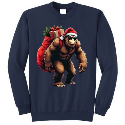 Bigfoot Santa Christmas Tree Lights Funny Xmas Sasquatch Sweatshirt