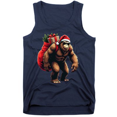 Bigfoot Santa Christmas Tree Lights Funny Xmas Sasquatch Tank Top