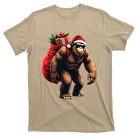 Bigfoot Santa Christmas Tree Lights Funny Xmas Sasquatch T-Shirt