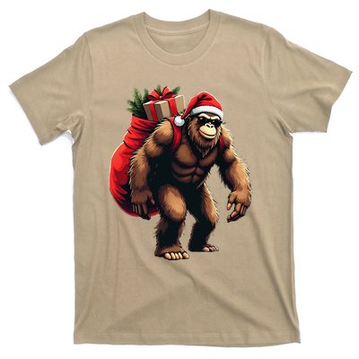 Bigfoot Santa Christmas Tree Lights Funny Xmas Sasquatch T-Shirt