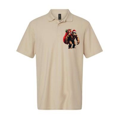 Bigfoot Santa Christmas Tree Lights Funny Xmas Sasquatch Softstyle Adult Sport Polo