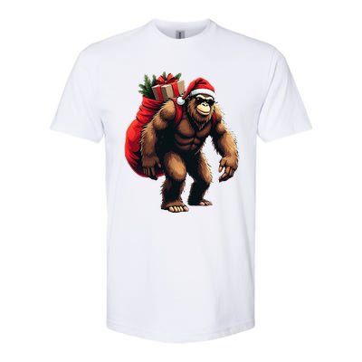 Bigfoot Santa Christmas Tree Lights Funny Xmas Sasquatch Softstyle CVC T-Shirt