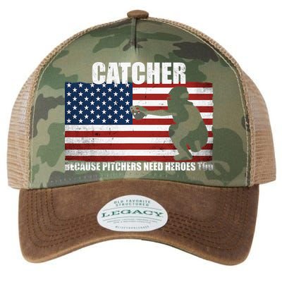 Baseball Softball Catcher because Pitchers need Heros too Legacy Tie Dye Trucker Hat
