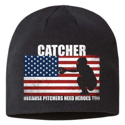 Baseball Softball Catcher because Pitchers need Heros too Sustainable Beanie