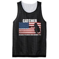 Baseball Softball Catcher because Pitchers need Heros too Mesh Reversible Basketball Jersey Tank