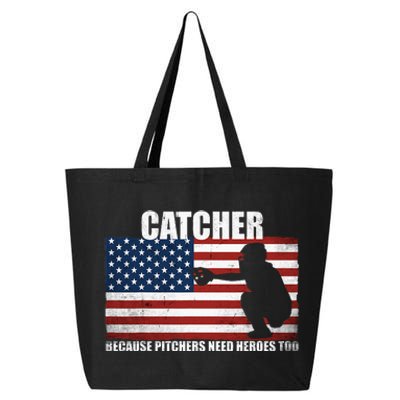 Baseball Softball Catcher because Pitchers need Heros too 25L Jumbo Tote