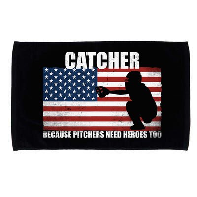 Baseball Softball Catcher because Pitchers need Heros too Microfiber Hand Towel