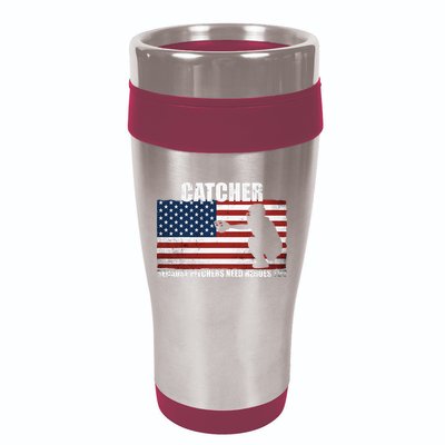 Baseball Softball Catcher because Pitchers need Heros too 16oz Travel Tumbler