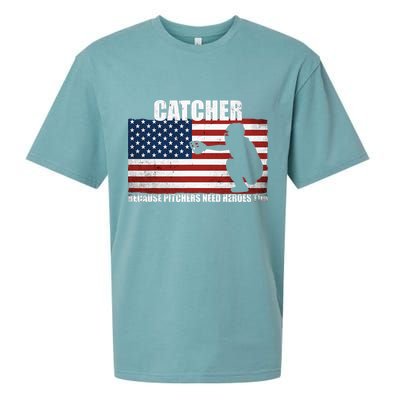 Baseball Softball Catcher because Pitchers need Heros too Sueded Cloud Jersey T-Shirt