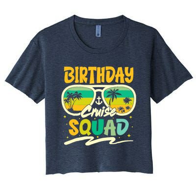 Birthday Summer Cruise Squad Party Vintage Lovers Holiday Women's Crop Top Tee