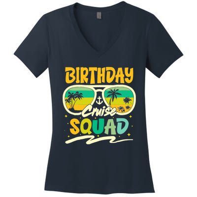 Birthday Summer Cruise Squad Party Vintage Lovers Holiday Women's V-Neck T-Shirt