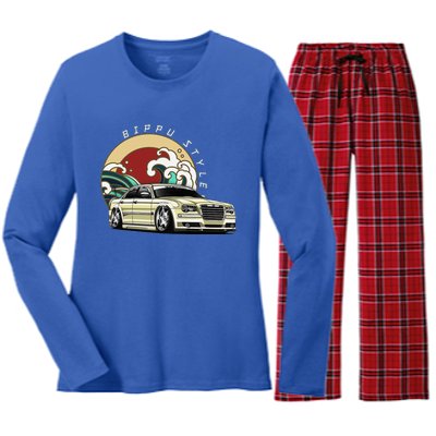 Bippu Style Car Japanese Car Culture Women's Long Sleeve Flannel Pajama Set 