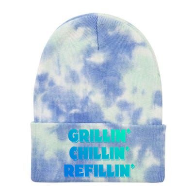 Bbq Smoker Chillin Grillin Refillin Grill Things Barbecue Cute Gift Tie Dye 12in Knit Beanie