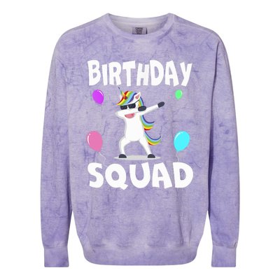 Birthday Squad Cute Unicorn Bday Team Colorblast Crewneck Sweatshirt