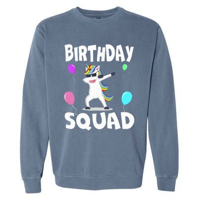 Birthday Squad Cute Unicorn Bday Team Garment-Dyed Sweatshirt