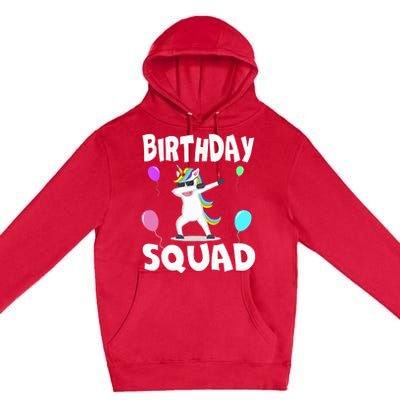 Birthday Squad Cute Unicorn Bday Team Premium Pullover Hoodie