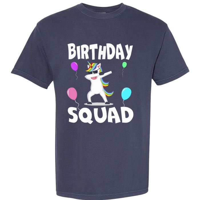 Birthday Squad Cute Unicorn Bday Team Garment-Dyed Heavyweight T-Shirt