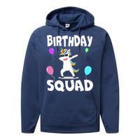 Birthday Squad Cute Unicorn Bday Team Performance Fleece Hoodie