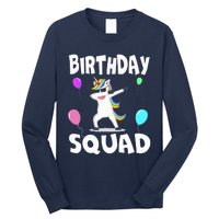 Birthday Squad Cute Unicorn Bday Team Long Sleeve Shirt