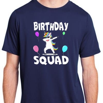 Birthday Squad Cute Unicorn Bday Team Adult ChromaSoft Performance T-Shirt