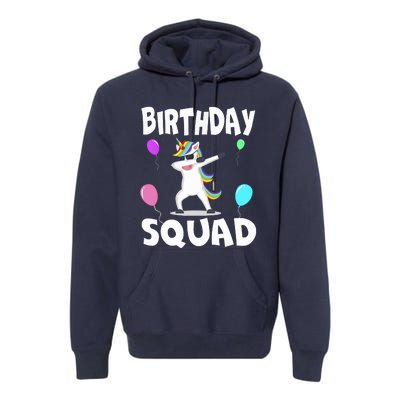 Birthday Squad Cute Unicorn Bday Team Premium Hoodie