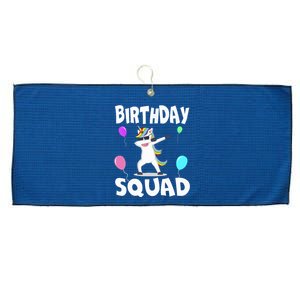 Birthday Squad Cute Unicorn Bday Team Large Microfiber Waffle Golf Towel