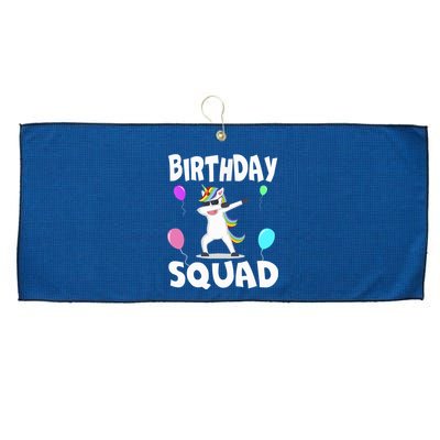 Birthday Squad Cute Unicorn Bday Team Large Microfiber Waffle Golf Towel