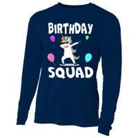 Birthday Squad Cute Unicorn Bday Team Cooling Performance Long Sleeve Crew