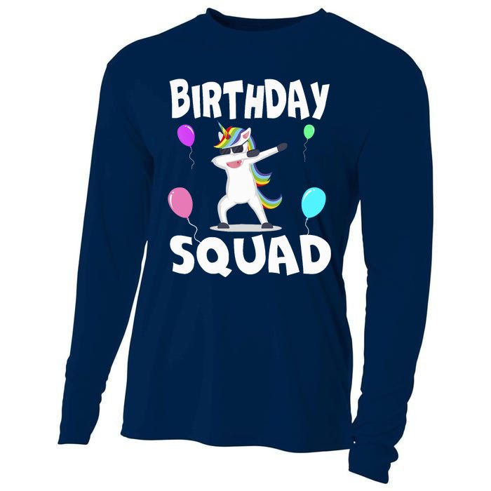 Birthday Squad Cute Unicorn Bday Team Cooling Performance Long Sleeve Crew