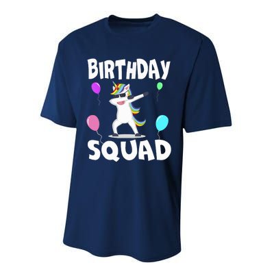 Birthday Squad Cute Unicorn Bday Team Performance Sprint T-Shirt