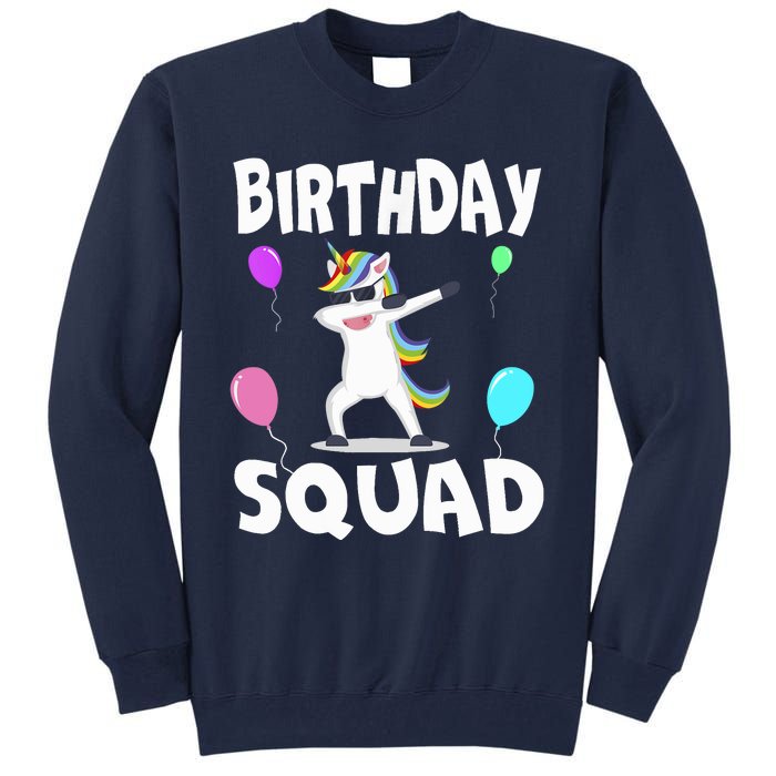 Birthday Squad Cute Unicorn Bday Team Tall Sweatshirt