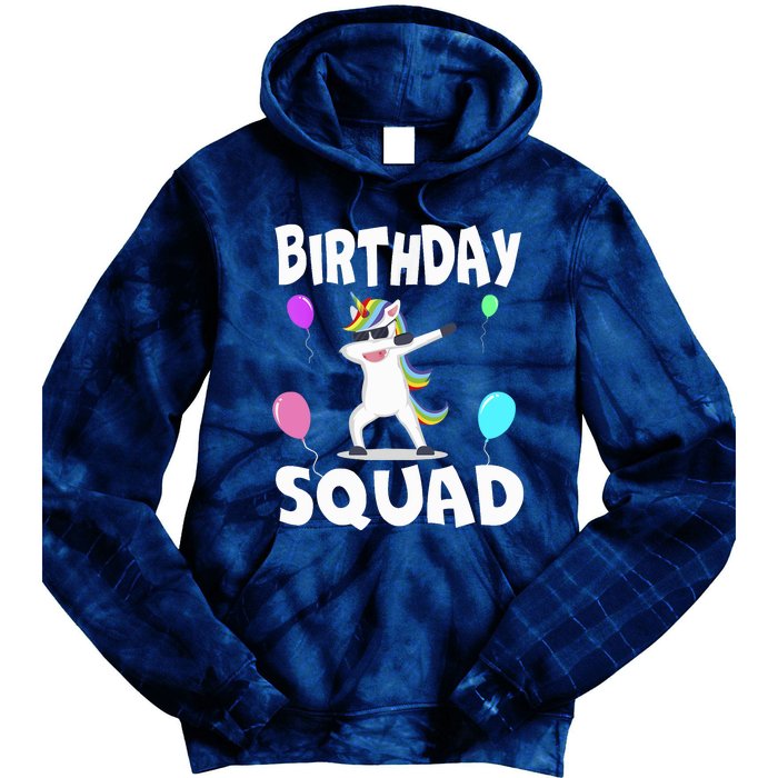 Birthday Squad Cute Unicorn Bday Team Tie Dye Hoodie