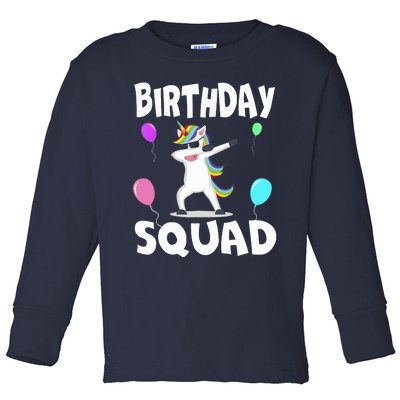 Birthday Squad Cute Unicorn Bday Team Toddler Long Sleeve Shirt