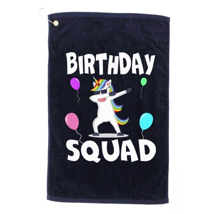 Birthday Squad Cute Unicorn Bday Team Platinum Collection Golf Towel