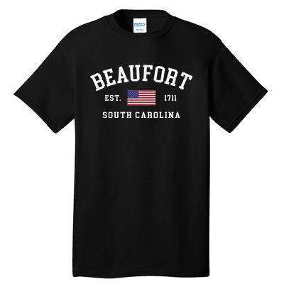 Beaufort South Carolina Us Flag Tall T-Shirt