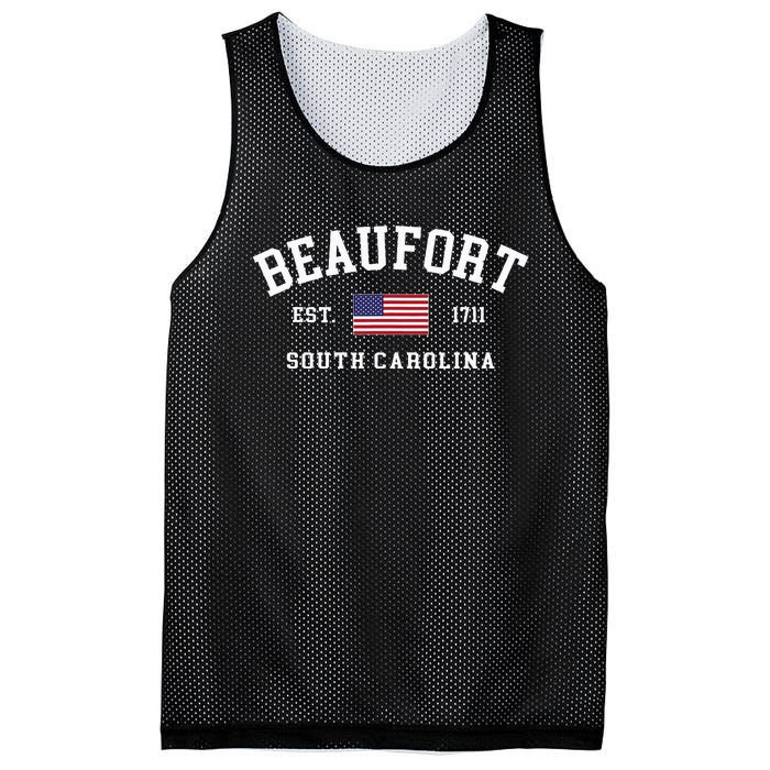 Beaufort South Carolina Us Flag Mesh Reversible Basketball Jersey Tank