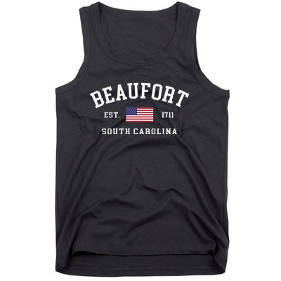 Beaufort South Carolina Us Flag Tank Top