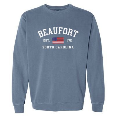 Beaufort South Carolina Us Flag Garment-Dyed Sweatshirt