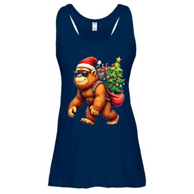 Bigfoot Santa Christmas Tree Lights Funny Xmas Sasquatch Ladies Essential Flowy Tank