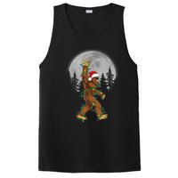 Bigfoot Santa Christmas Tree Lights Funny Xmas Sasquatch PosiCharge Competitor Tank