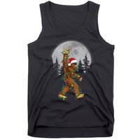 Bigfoot Santa Christmas Tree Lights Funny Xmas Sasquatch Tank Top