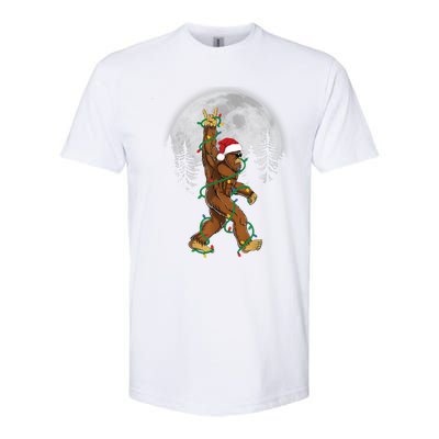 Bigfoot Santa Christmas Tree Lights Funny Xmas Sasquatch Softstyle CVC T-Shirt