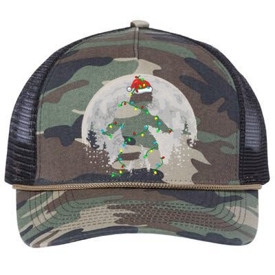 Bigfoot Santa Christmas Tree Lights Retro Rope Trucker Hat Cap