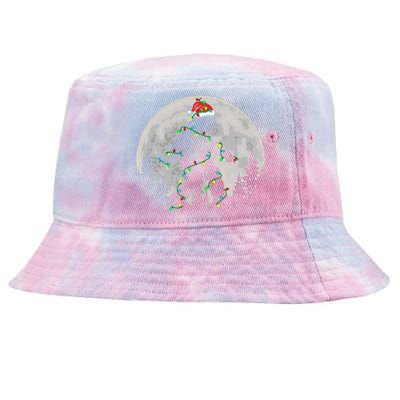 Bigfoot Santa Christmas Tree Lights Tie-Dyed Bucket Hat