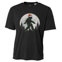 Bigfoot Santa Christmas Tree Lights Funny Xmas Sasquatch Cooling Performance Crew T-Shirt