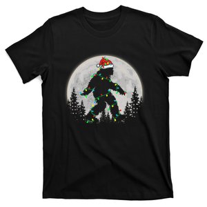 Bigfoot Santa Christmas Tree Lights Funny Xmas Sasquatch T-Shirt