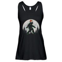 Bigfoot Santa Christmas Tree Lights Funny Xmas Sasquatch Ladies Essential Flowy Tank