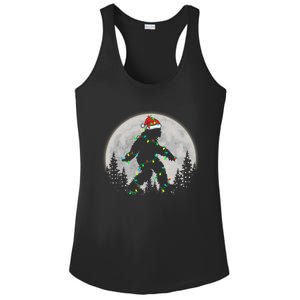 Bigfoot Santa Christmas Tree Lights Funny Xmas Sasquatch Ladies PosiCharge Competitor Racerback Tank