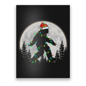 Bigfoot Santa Christmas Tree Lights Funny Xmas Sasquatch Poster